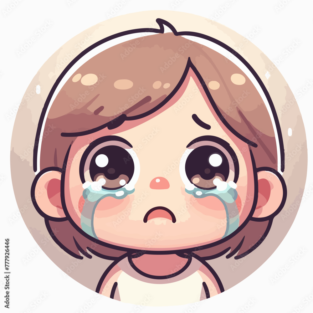 Vector image of a crying child Vector image of a crying child