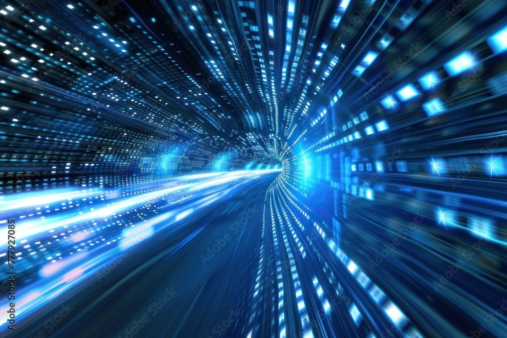 Futuristic tunnel with glowing neon lights. 3D Rendering Futuristic tunnel with glowing neon lights. 3D Rendering