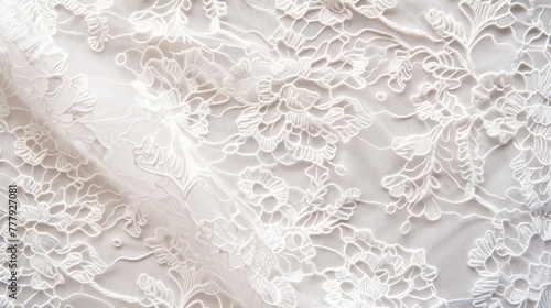 Elegant white lace fabric texture