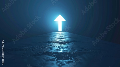 light up arrow dark blue background business growth competition concept