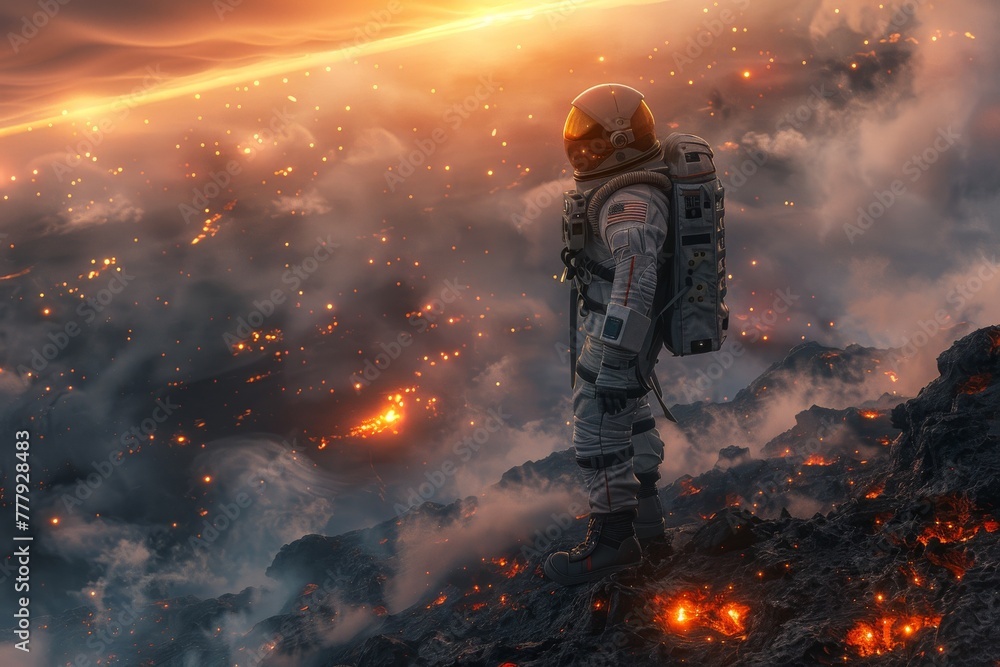 Astronauts explore the surface of stars and the breathtaking phenomenon of a planetary aurora. Astronauts explore the surface of stars and the breathtaking phenomenon of a planetary aurora.
