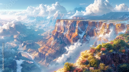 Grand Canyon vista, awe-inspiring natural wonder photo