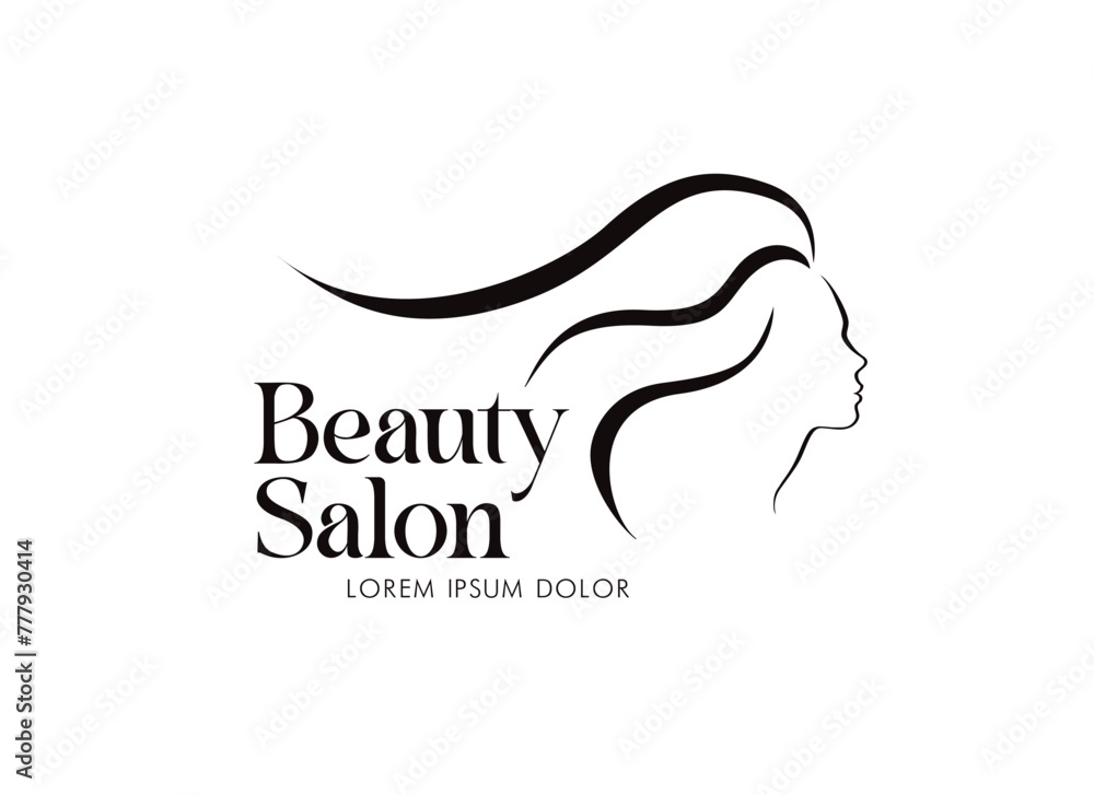 head of a beauty woman, beauty salon logo concept vector graphic design