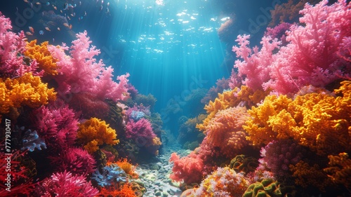 Vibrant coral reefs, underwater paradise