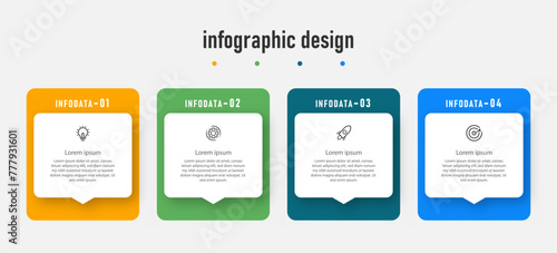 Creative concept for infographic with 4 steps. Business concept with 6 options. For content, flowchart, steps, timeline, workflow, marketing. © rachiedarts