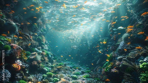 a large aquarium filled with lots of fish