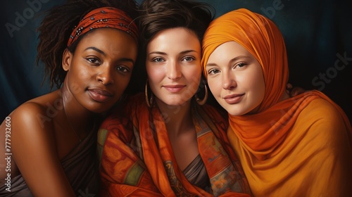 Three multicultural girls together