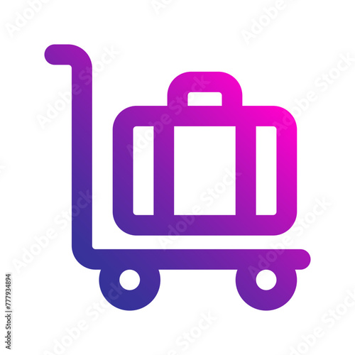 luggage cart gradient icon