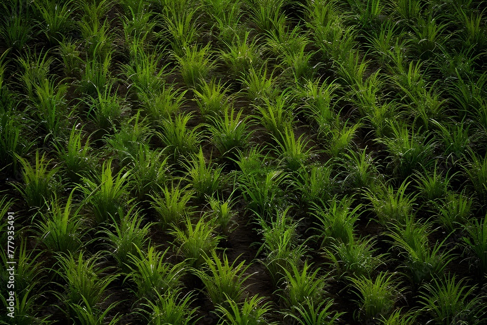 Rows of sugarcane plantation represent agriculture in Southeast Asia Rows of sugarcane plantation represent agriculture in Southeast Asia