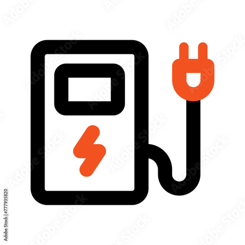 charging station outline color icon