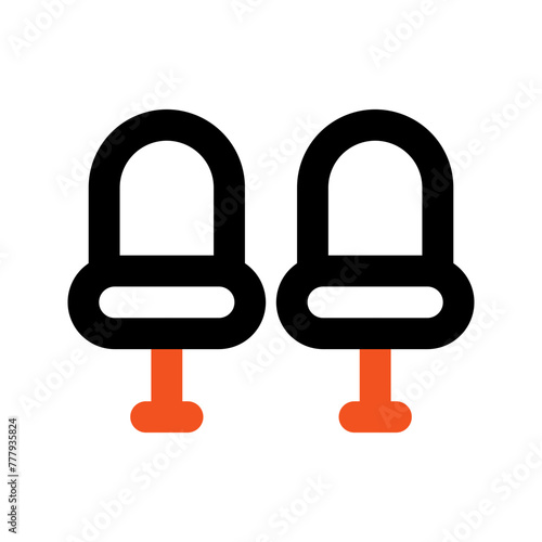 waiting room outline color icon