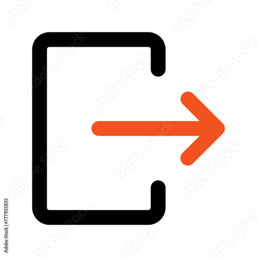 exit outline color icon