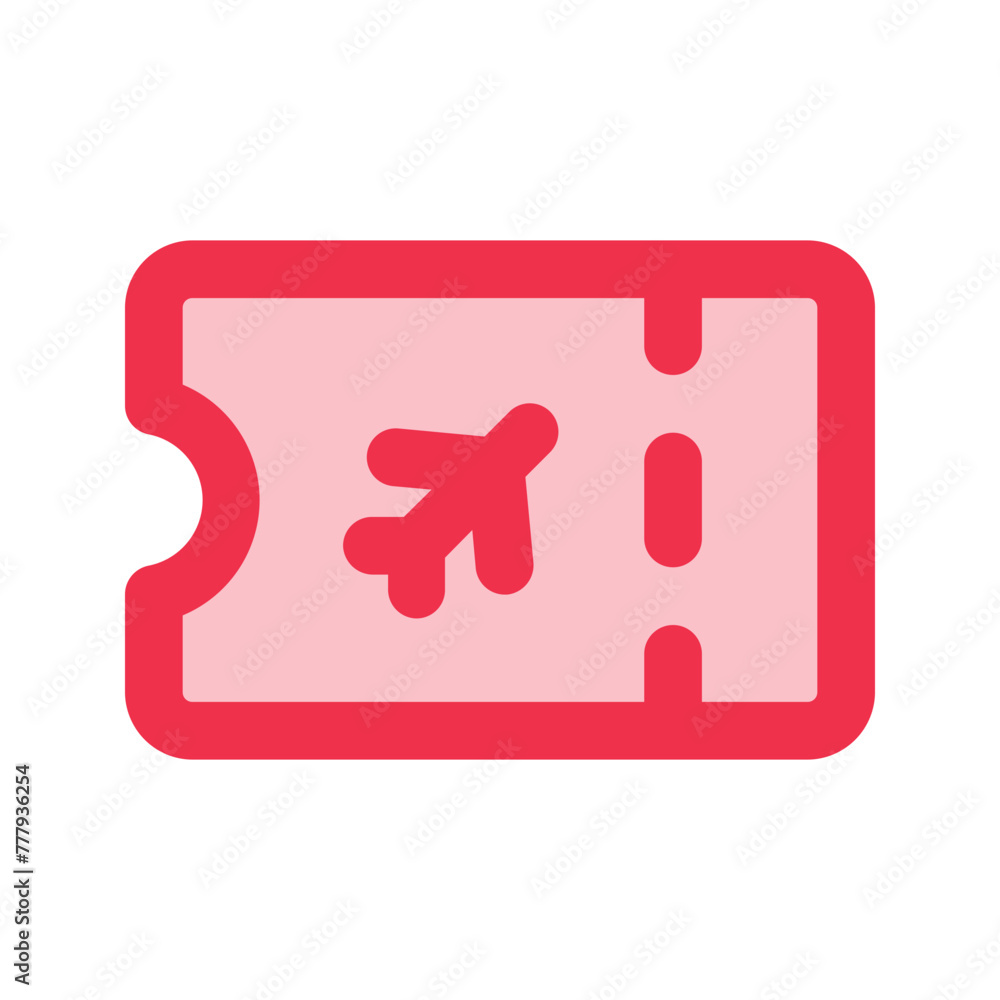 Fototapeta premium ticket outline fill icon