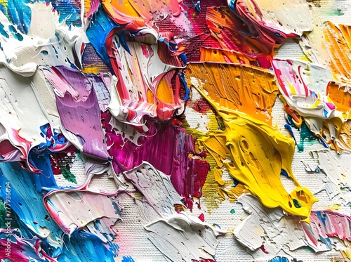 A painting of a colorful paint palette with the word love on it.