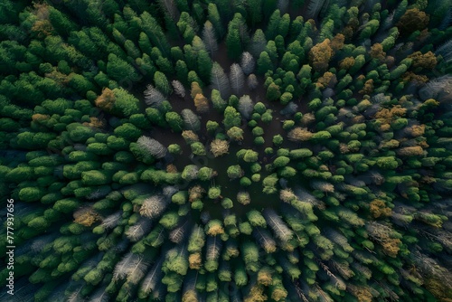 StockImage Top down view captures diverse forest landscape with mixed trees © Muhammad Ishaq