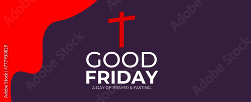good friday, it is finished text banner with Cross crucifix on hill and bird flying at sunset for good friday. banner, cover, poster, flyer, card, website, brochure. vector illustration