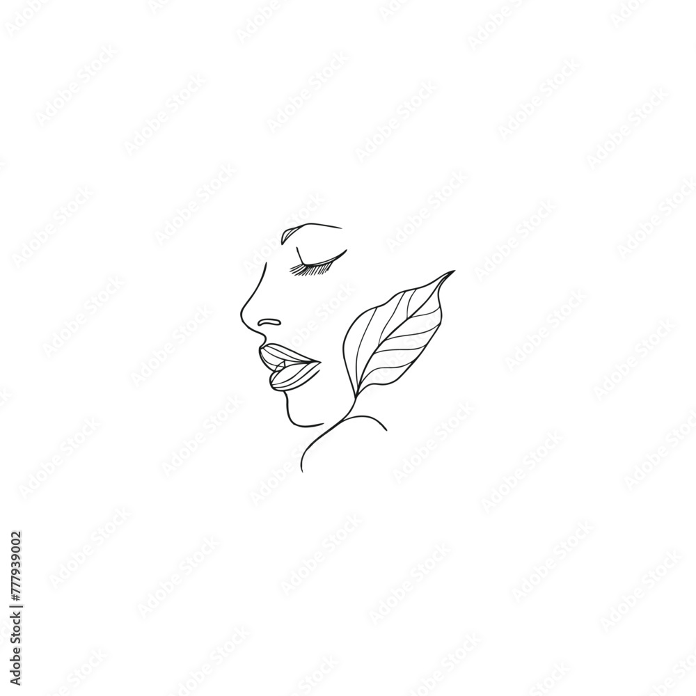 Line Art Natural Beauty woman face ecological leaf logo vector
Line Art Natural Beauty woman face ecological leaf logo vector