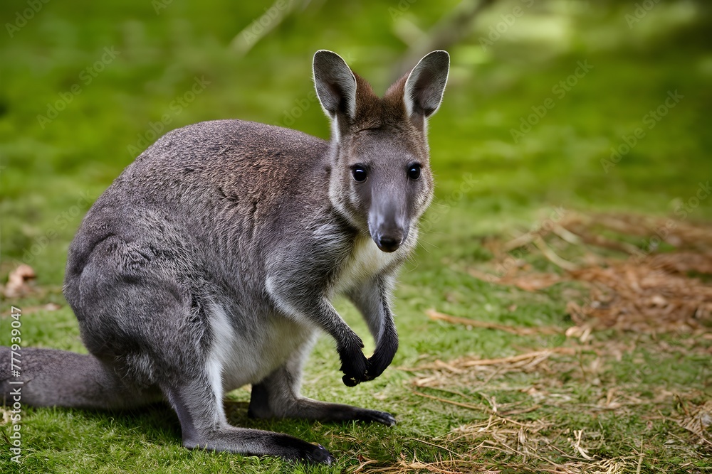 Stunning wallaby captured in its vibrant natural habitat Stunning wallaby captured in its vibrant natural habitat