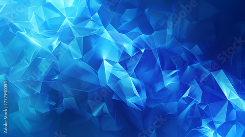 Dark BLUE triangle mosaic background. Shining polygonal illustration, which consist of triangles. Completely new template for your banner,Cold blue abstract background of triangles. Gradient 