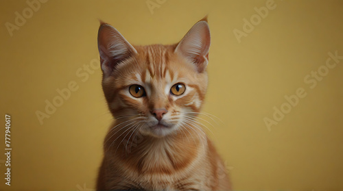 A sorrowful ginger cat, the very essence of melancholy and isolation captured in its averted eyes and hunched posture. This stirring depiction is a photograph, pose