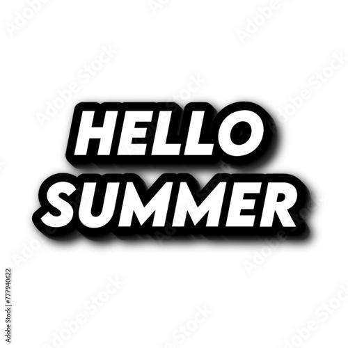 3D Hello summer poster banner
