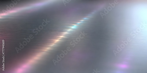 A brushed metal abstract background with a subtle holographic shimmer