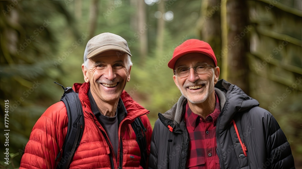 Despite the passage of time, these two adventurers embrace the thrill of hiking. With backpacks and beaming faces, they traverse trails, proving that age is merely a number when it comes to embracing Despite the passage of time, these two adventurers embrace the thrill of hiking. With backpacks and beaming faces, they traverse trails, proving that age is merely a number when it comes to embracing
