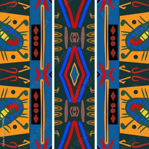 Beautiful colorful texture abstract ethnic geometric fabric and seamless patterns