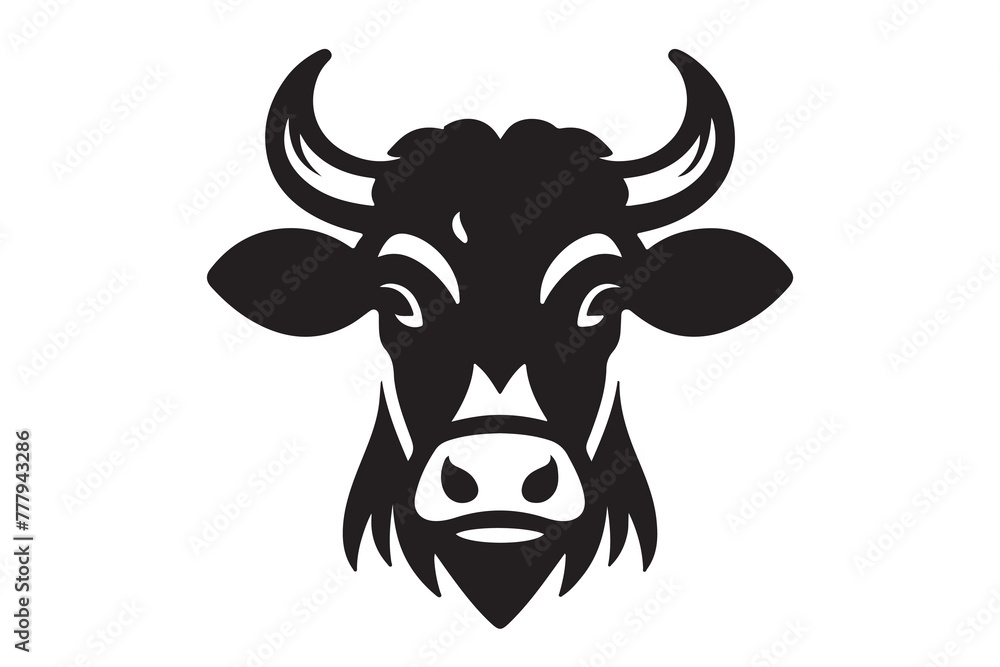 Cow head vector silhouette, Vector of cow head design, Cow silhouette design Cow head vector silhouette, Vector of cow head design, Cow silhouette design