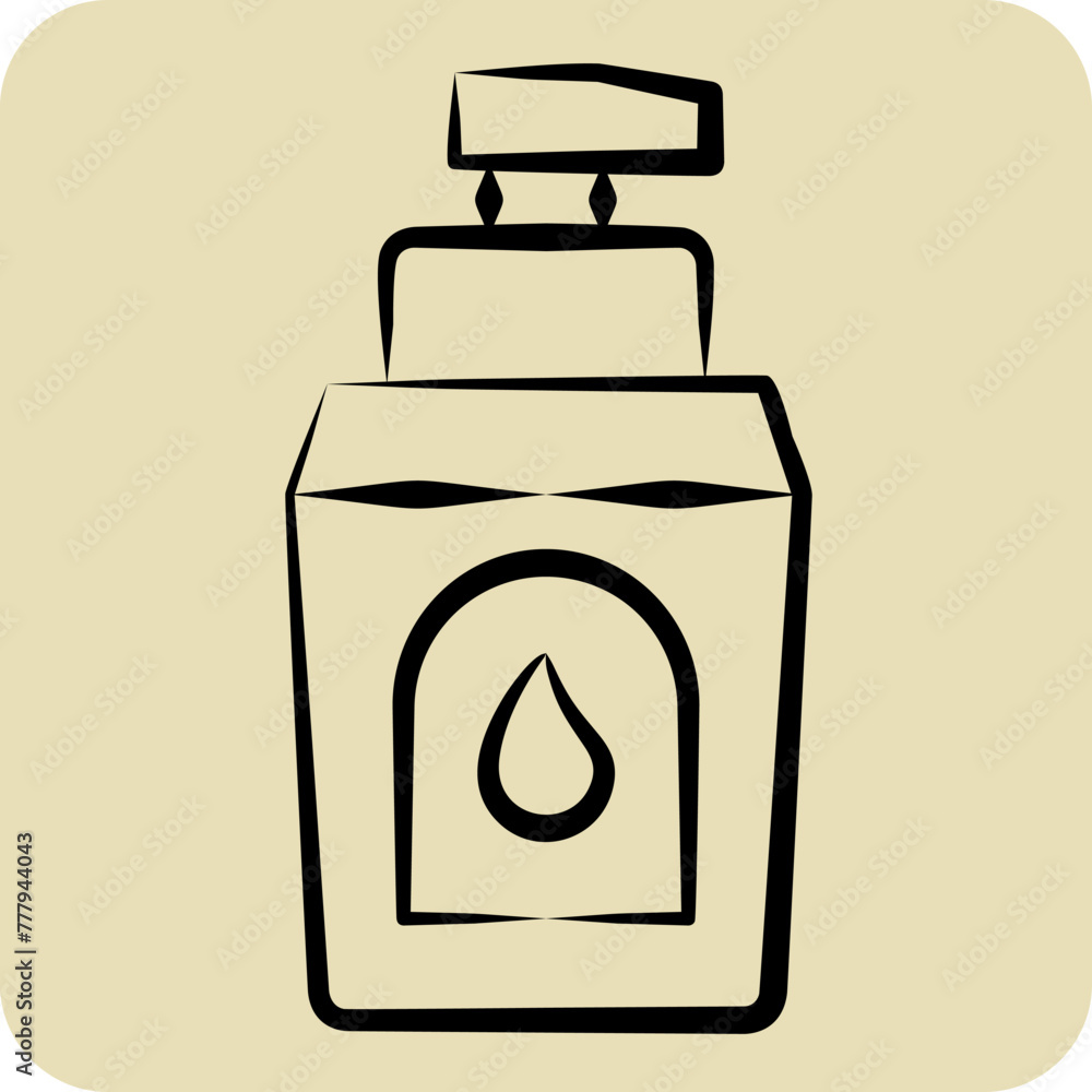 Icon Cream Waterprof. related to Diving symbol. hand drawn style. simple design illustration Icon Cream Waterprof. related to Diving symbol. hand drawn style. simple design illustration