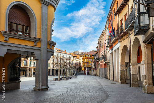 Plaza Mayor in the town of Aranda de Duero in Burgos, Castile Leon, Spain.