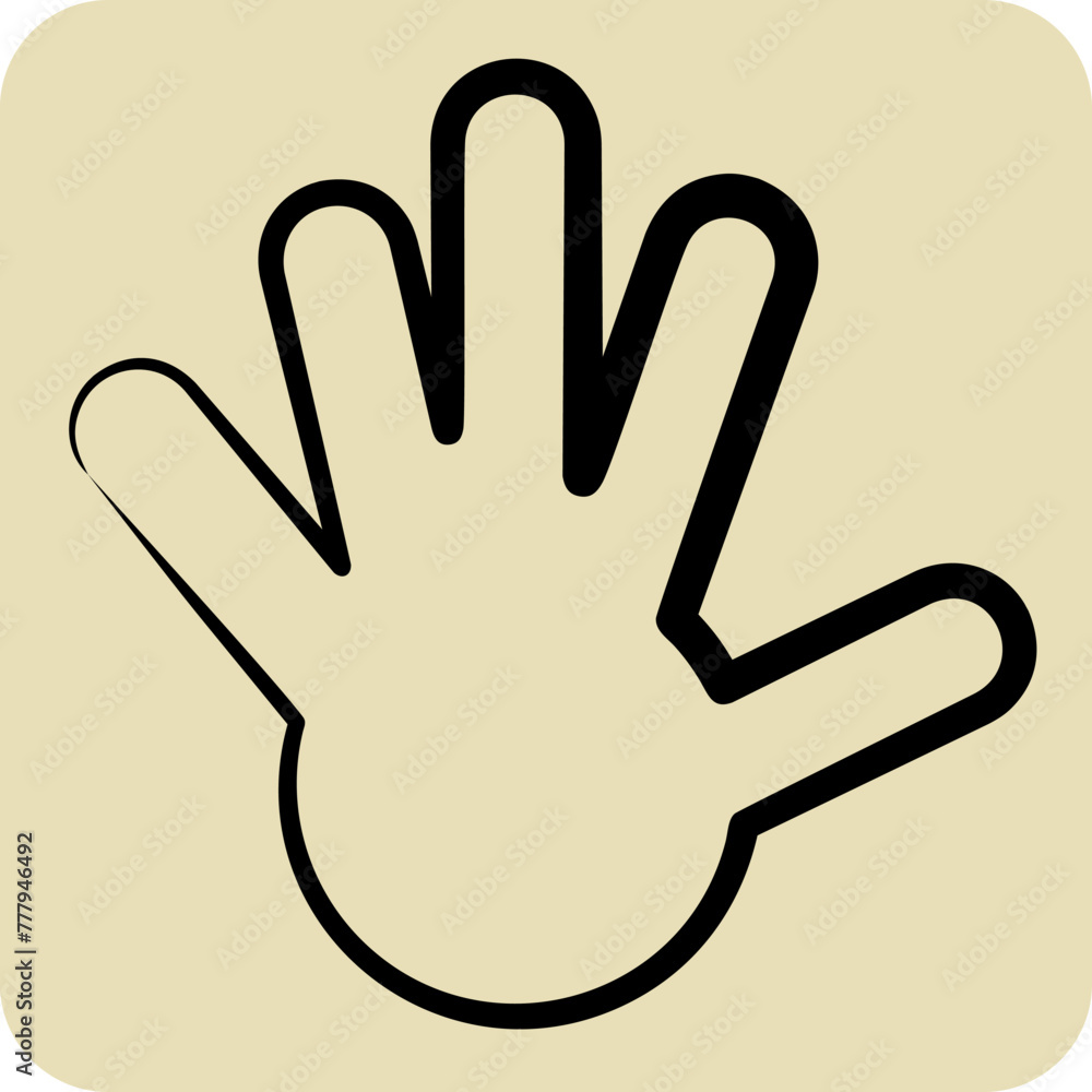 Fototapeta premium Icon Hand. related to South Africa symbol. hand drawn style. simple design illustration