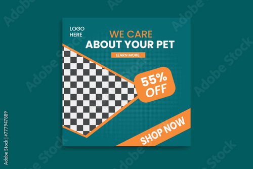 pet social media post pet banner design template 