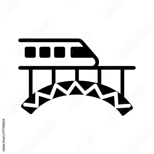 Vector solid black icon for Railroad bridge