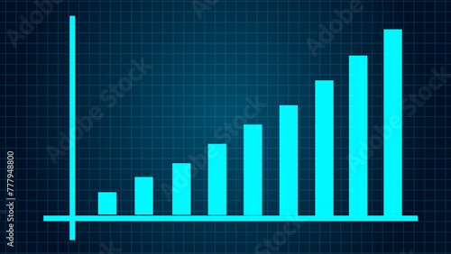 Growth Chart for Financial Business with Trend Line Graph, Expand the Economy Bar Chart. Good Trend and Histogram