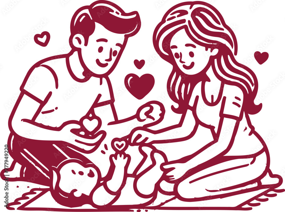 happy family character vector happy family character vector