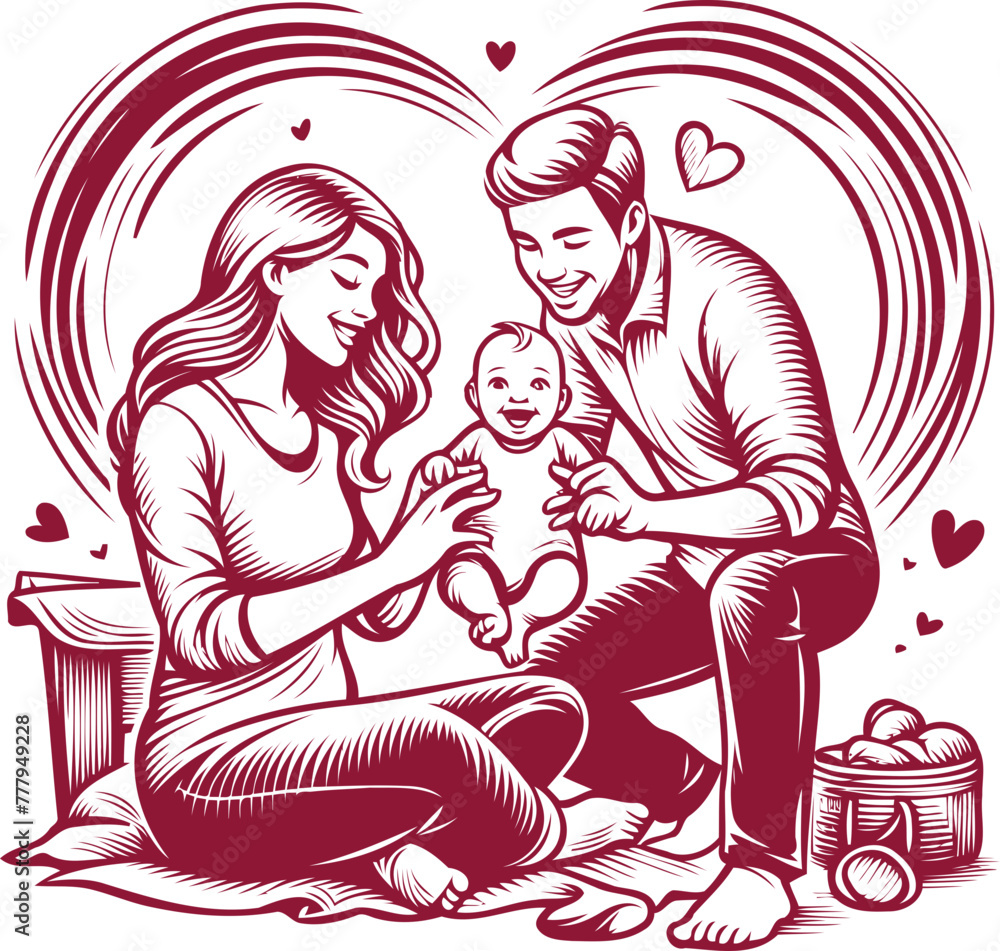 happy family character vector happy family character vector