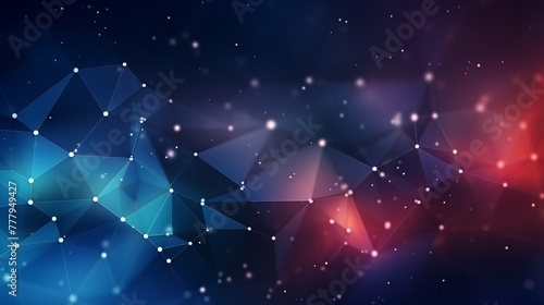 Abstract background with low poly design with connecting lines and dots © MOUISITON