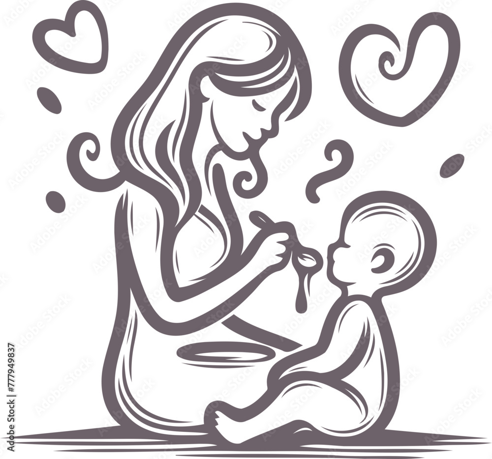 mother and baby vector mother and baby vector
