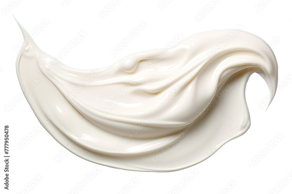 Smear of sour cream isolated on PNG Background. Generative Ai. Smear of sour cream isolated on PNG Background. Generative Ai.