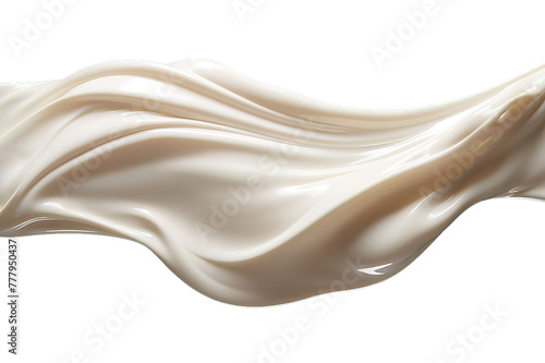 Smear of sour cream isolated on PNG Background. Generative Ai.