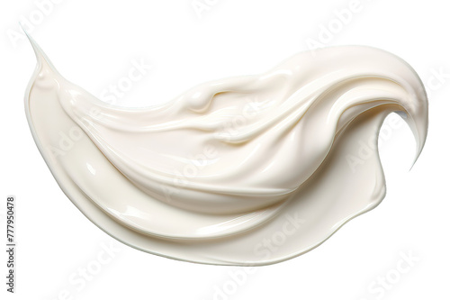 Smear of sour cream isolated on PNG Background. Generative Ai.
