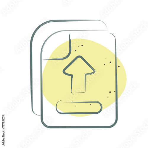 Icon File Upload. related to Learning symbol. Color Spot Style. simple design illustration
