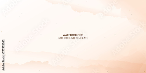 Abstract watercolor texture with stained peach tone background vector illustration. Blank used bond paper peach fuzz background.