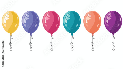 Colorful balloons on a white background. flat isolated