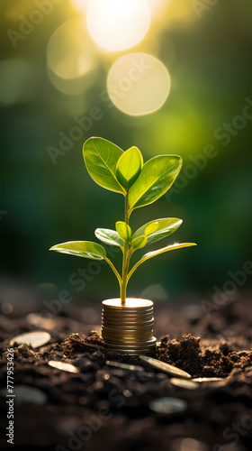 Money plant growing - investment concept © ma