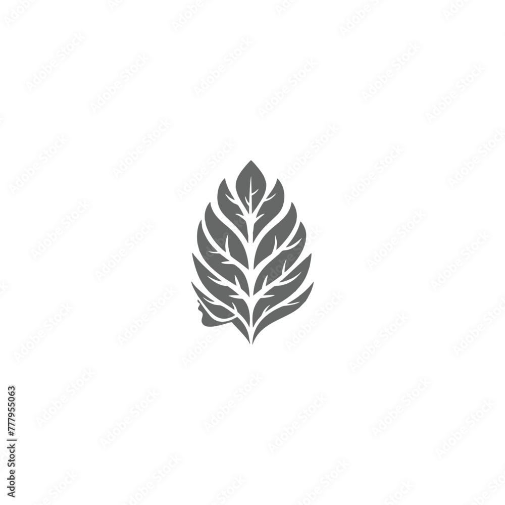 Beauty Woman Face with Leaf Logo Design for Spa.