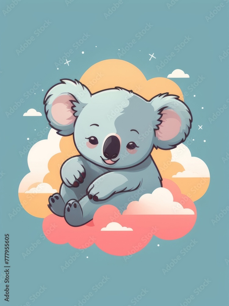 cute baby koala sleeping on the cloud cute baby koala sleeping on the cloud