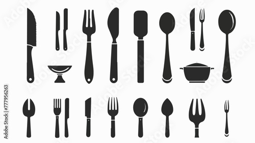 Cutlery icon or logo isolated sign symbol illustration