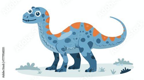 Dinosaur in flat style. Cartoon dino portrait.